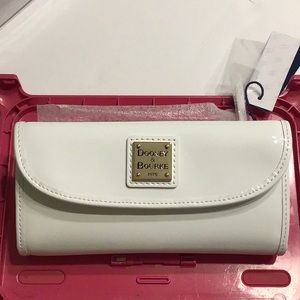 Dooney & Bourke The Patent Collection White Patent Continental Clutch Wallet